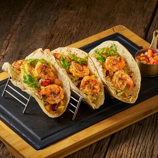 Cilantro Lime Shrimp Tacos with Mango Salsa at Flare Italian Restaurant, Karon Beach, Phuket